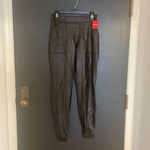 NEW WITH TAGS - SPANX Leather Joggers - Size M